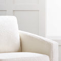 Gogh Swivel Chair In Cream Boucle Cream Fabric