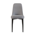 A Set Of 4 Dining Chair, Modern Style Chair Made Of High Quality Pu Leather Fabric With Thick Soft Cushions, Black Metal Leg Kitchen Chair, Dining Room Kitchen Dining Chair Grey Metal Gray Kitchen