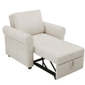 3 In 1 Sofa Bed Chair, Convertible Sleeper Chair Bed,Adjust Backrest Into A Sofa,Lounger Chair,Single Bed,Modern Chair Bed Sleeper For Adults,White Old Sku:Wf301161Aab White Linen
