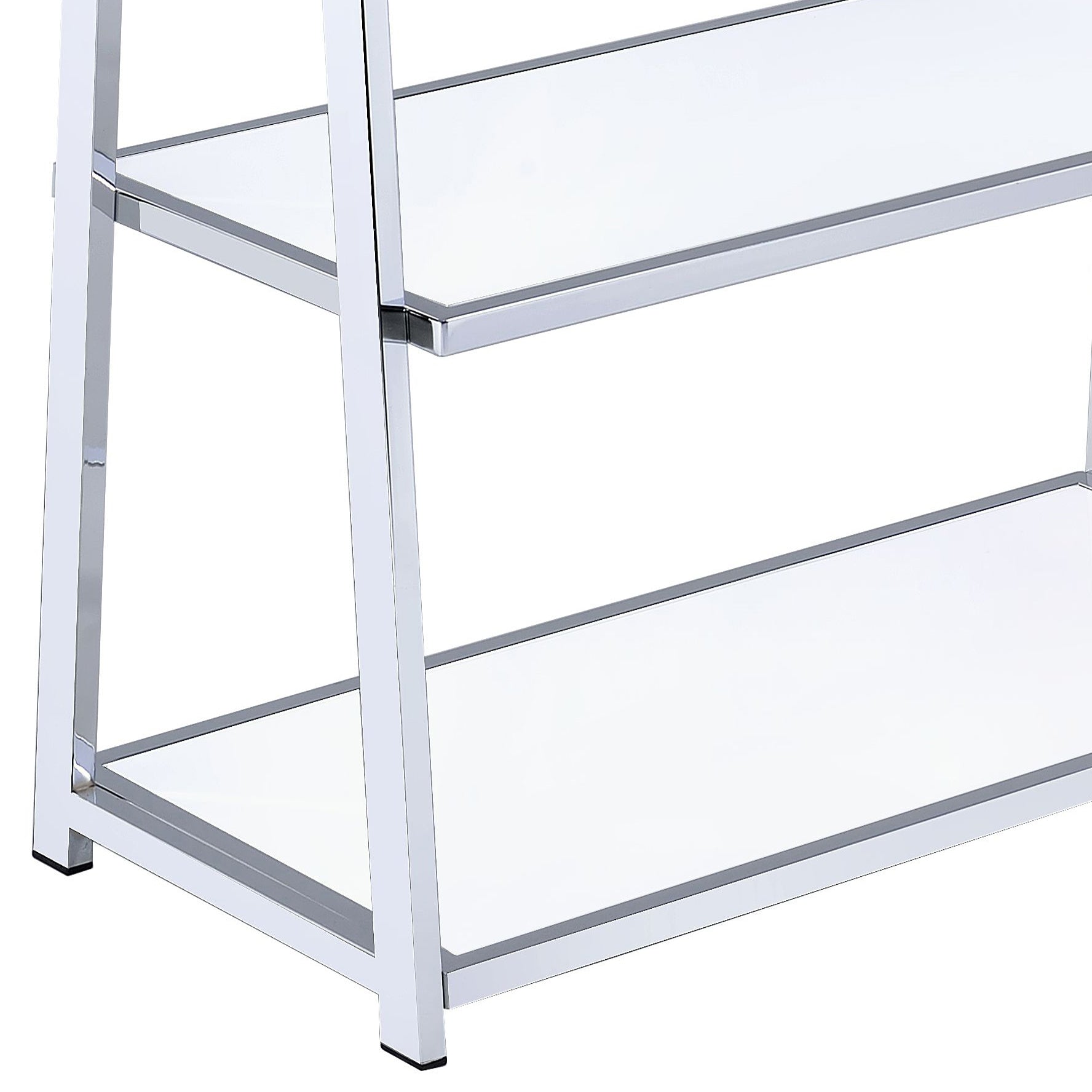 White And Chrome Bookshelf With 6 Shelves 6 White Vertical Wood Metal