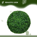 Homcom Set Of 2 19.75 Inch Artificial Ball Boxwood Topiary Trees Balls, Indoor Outdoor Fake Plants For Home, Office & Living Room Decor Green Plastic