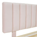 Queen Size Upholstered Floating Bed With Led Light And Usb Port, Velvet, Pink, Hydrualic Platform Bed Queen Pink Velvet