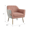 Rose Pink Accent Chair Pink Foam Solid Wood