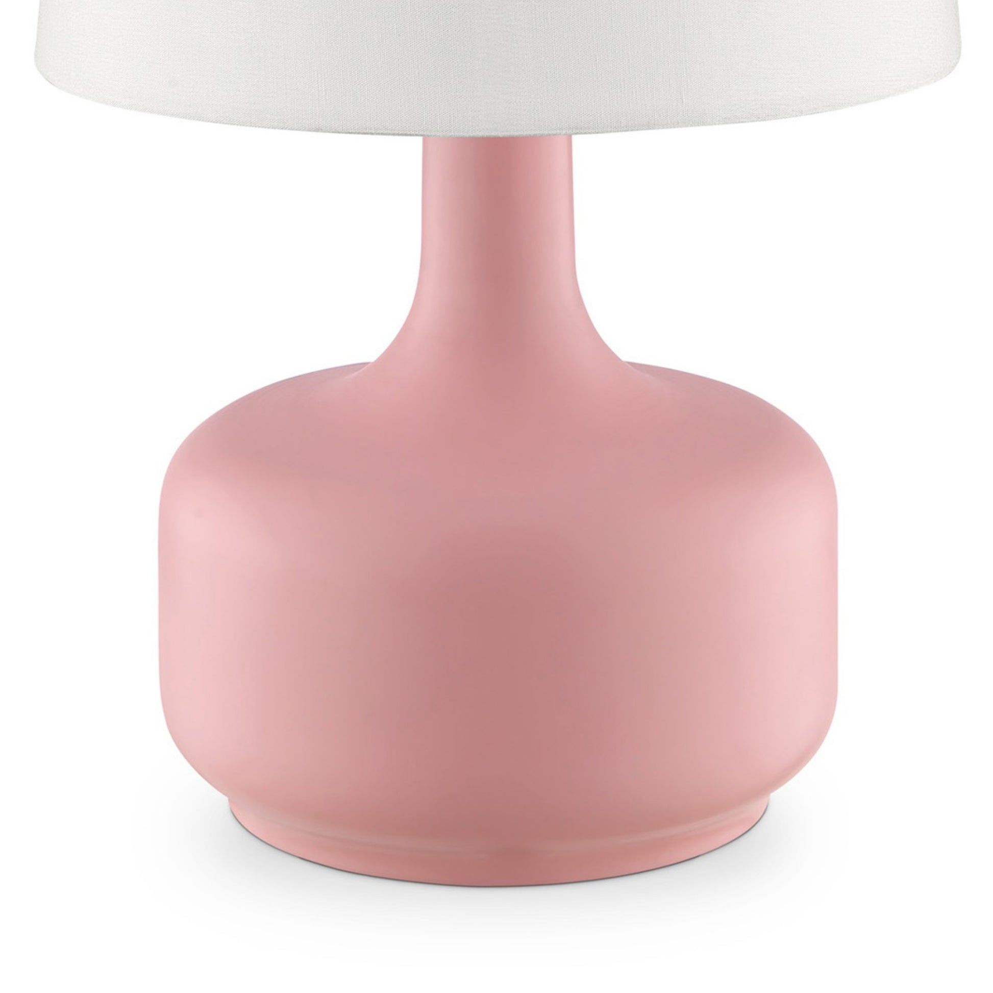 17.25" Tall "Cheru" Modern Mid Century Touch On Table Lamp, Powder Pink Pink Metal