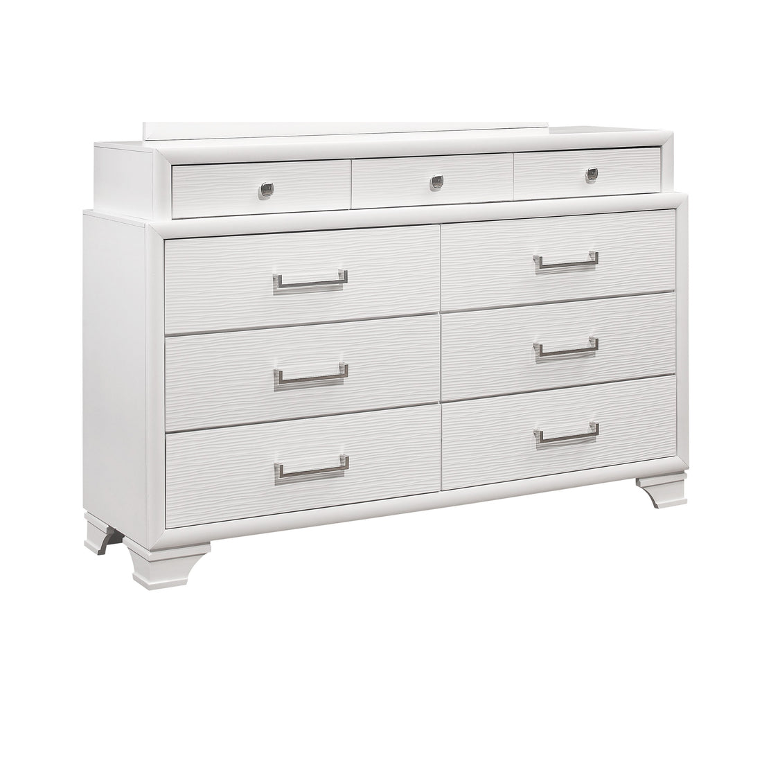 Civic White Dresser White Solid Wood Mdf