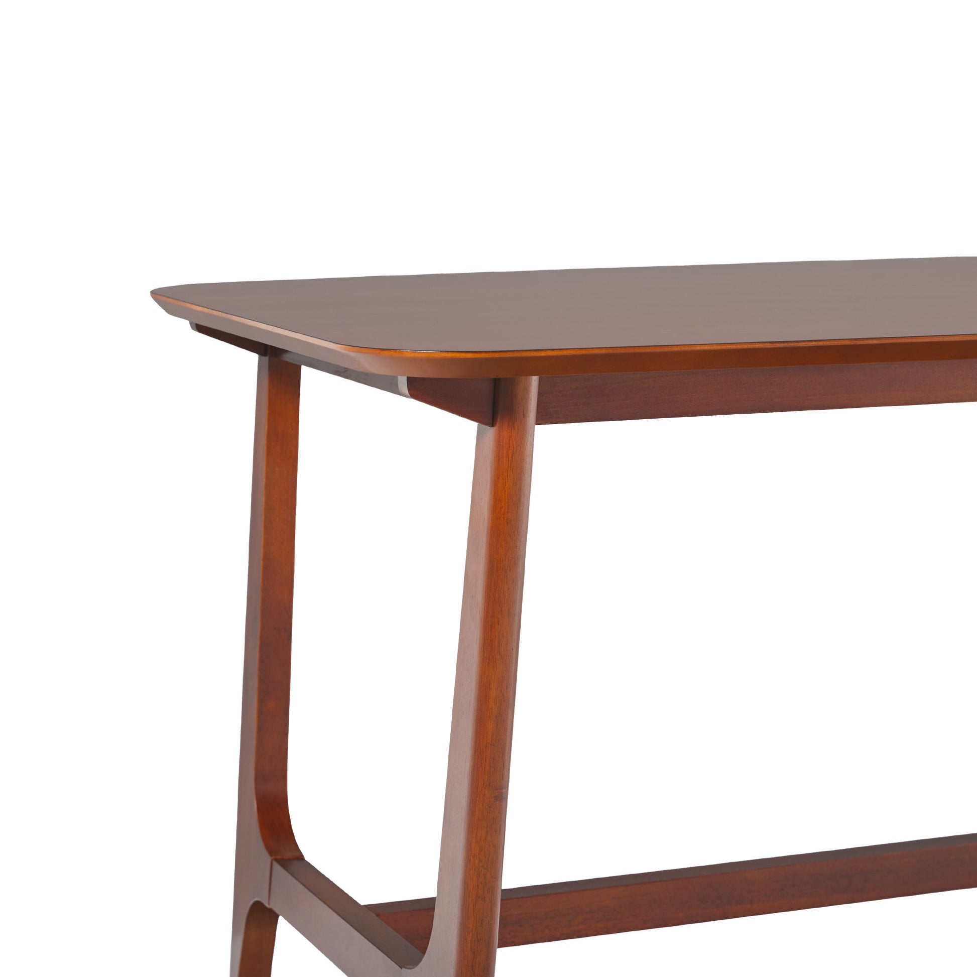 Mid Century 10015" Modern Dining Table With Trestle Base, Walnut Veneer Walnut Mdf Mdf