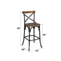 Zaire Antique Black & Antique Oak Finish Bar Chair Black,Oak Metal,Wood