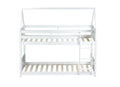 Twin Over Twin House Floor Bunk Bed With Headboards, Footboards And Guardrails, Ladder, Rubber Wood Bunk Bed With Safety Guardrails,White Twin White Rubber Wood
