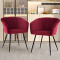 Ts Stripe Dinding Chair 1Pc Wine Red Wine Red Velvet