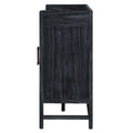 Sideboard Rustic Buffet Cabinet, Sideboard Cabinet With Decorative Rattan Doors, Buffet Cabinet With Storage For Entryway Dining Room Kitchen Living Room, Black Natural Black Natural Mdf