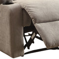 Grey Recliner With Cup Holder Grey Linen Manual Handle Metal Primary Living Space Tight Back Handle Pillow Top Arms Fabric Metal