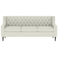 78.75'' 3 Seater Sofa, Button Tufted Backrest With Comfy Cushion, Mid Century Modern Couches For Living Room, Upholstered Comfy Sofa Couch For Bedroom, Apartment Beige Polyester 3 Seat