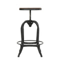 Newman Iron Wood Barstool Black Metal & Wood