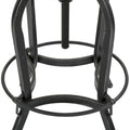 Newman Iron Wood Barstool Black Metal & Wood