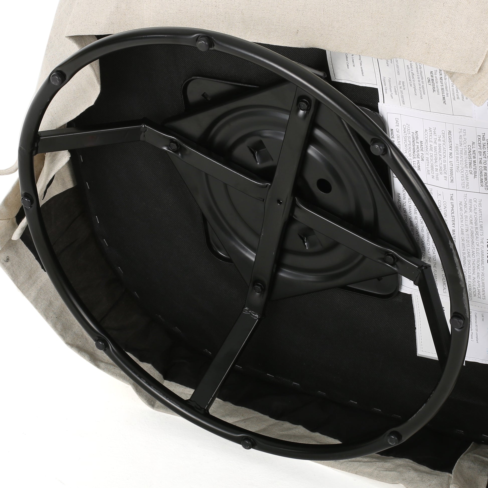 Swivel Chair With Loose Cover Natural Fabric