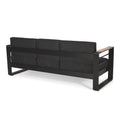 Giovanna 3 Seater Black Aluminium