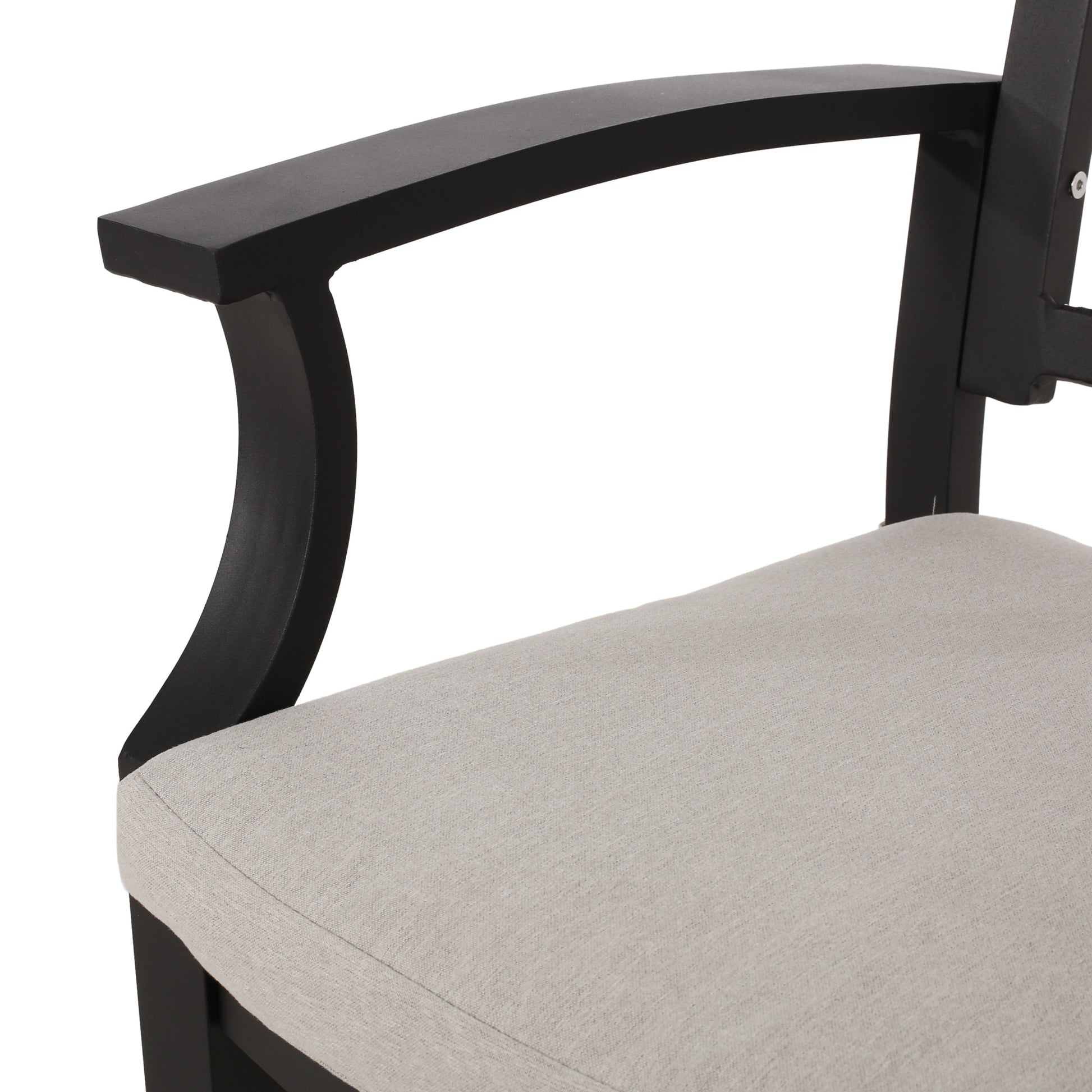 Outdoor Dining Chairs, Light Beige Antique Matte Black Set Of 2 Beige Black Fabric