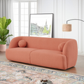 Anna French Boucle Sofa Pink Wood Primary Living Space Foam Boucle,Solid Wood 3 Seat