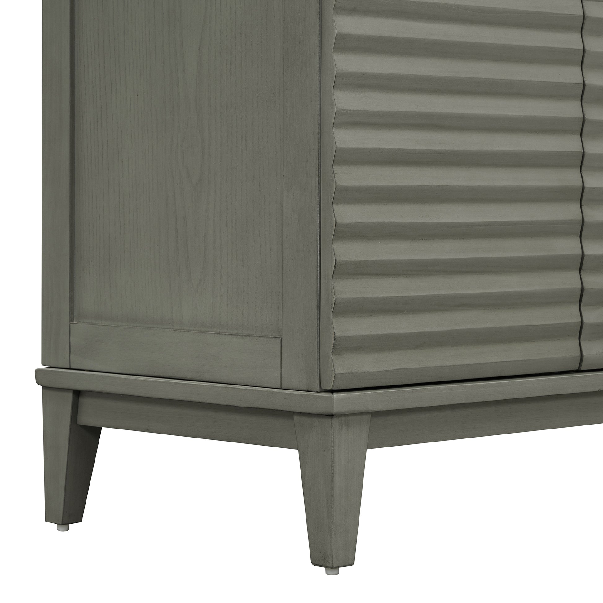 Sideboard With 4 Door Large Storage Buffet With Adjustable Shelves And Metal Handles For Kitchen, Living Room, Dining Room Antique Gray Antique Gray Solid Wood Mdf