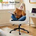 Office Chair, Backrest, Armless Office Chair, Adjustable Swivel For Comfortable Home Office, Beige, Fabric Beige Fabric Metal
