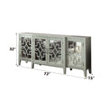 Kacia Antique Gray Finish Console Cabinet Antique Gray Mirror,Synthetic Wood