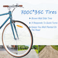 Single Speed Retro Style 700C Road Bike For Men Women'S City Bicycle,Steel Frame Blue Steel