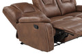 Katrine 3 Piece Living Room Set Brown Dark Brown Fabric