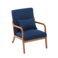 Coolmore Modern Accent Chair, Solid Wood Padding Lounge Armchairs With One Pillow For Living Room, Bedroom, Guest Room Navy Navy Brown Primary Living Space Modern Rubberwood Foam Velvet