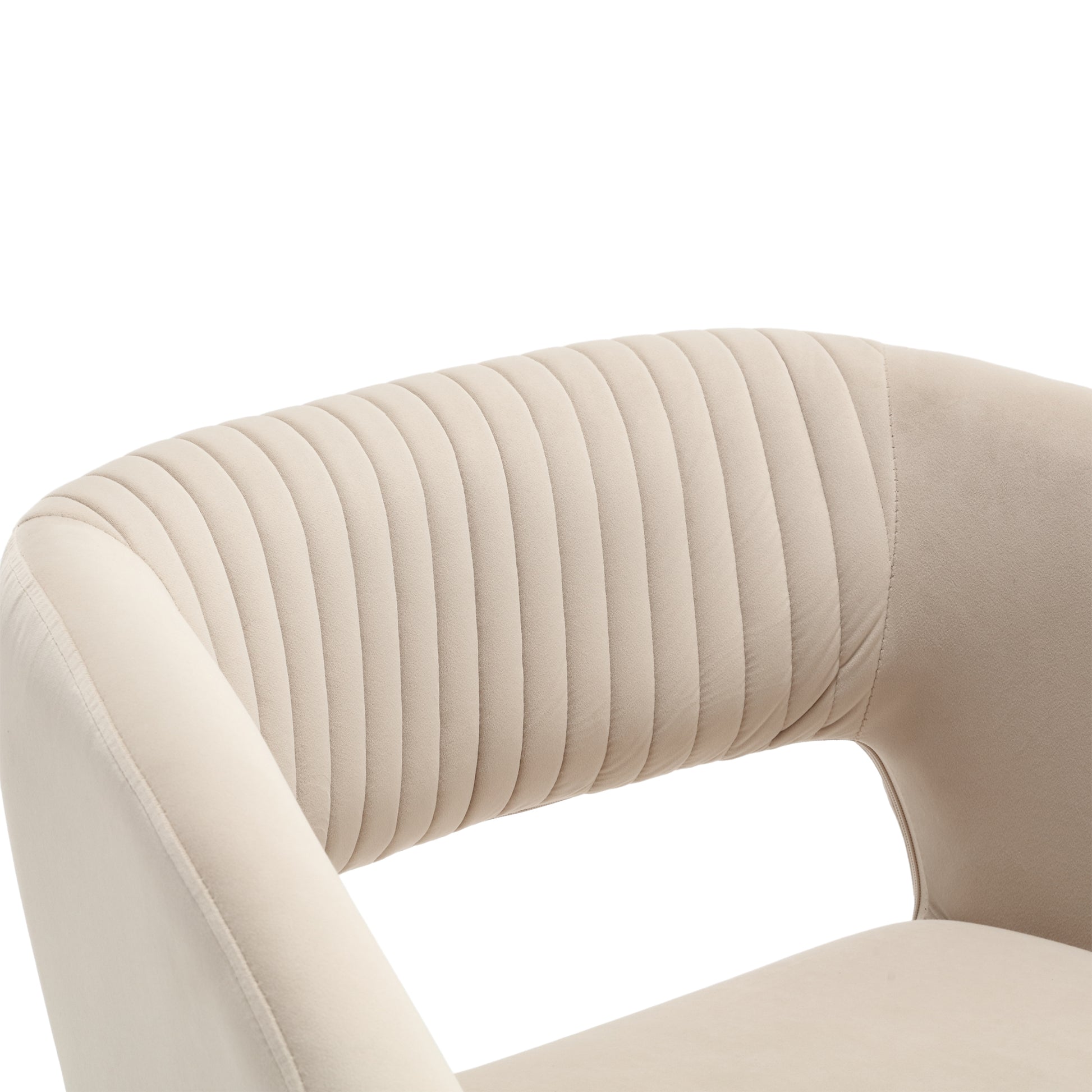 Coolmore Upholstered Tufted Living Room Chair Textured Linen Fabric Accent Chair With Metal Stand Beige Velvet