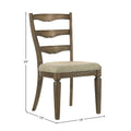Parfield Light Brown Fabric & Weathered Oak Finish Side Chair Set Of 2 Light Brown,Oak Fabric,Synthetic Wood