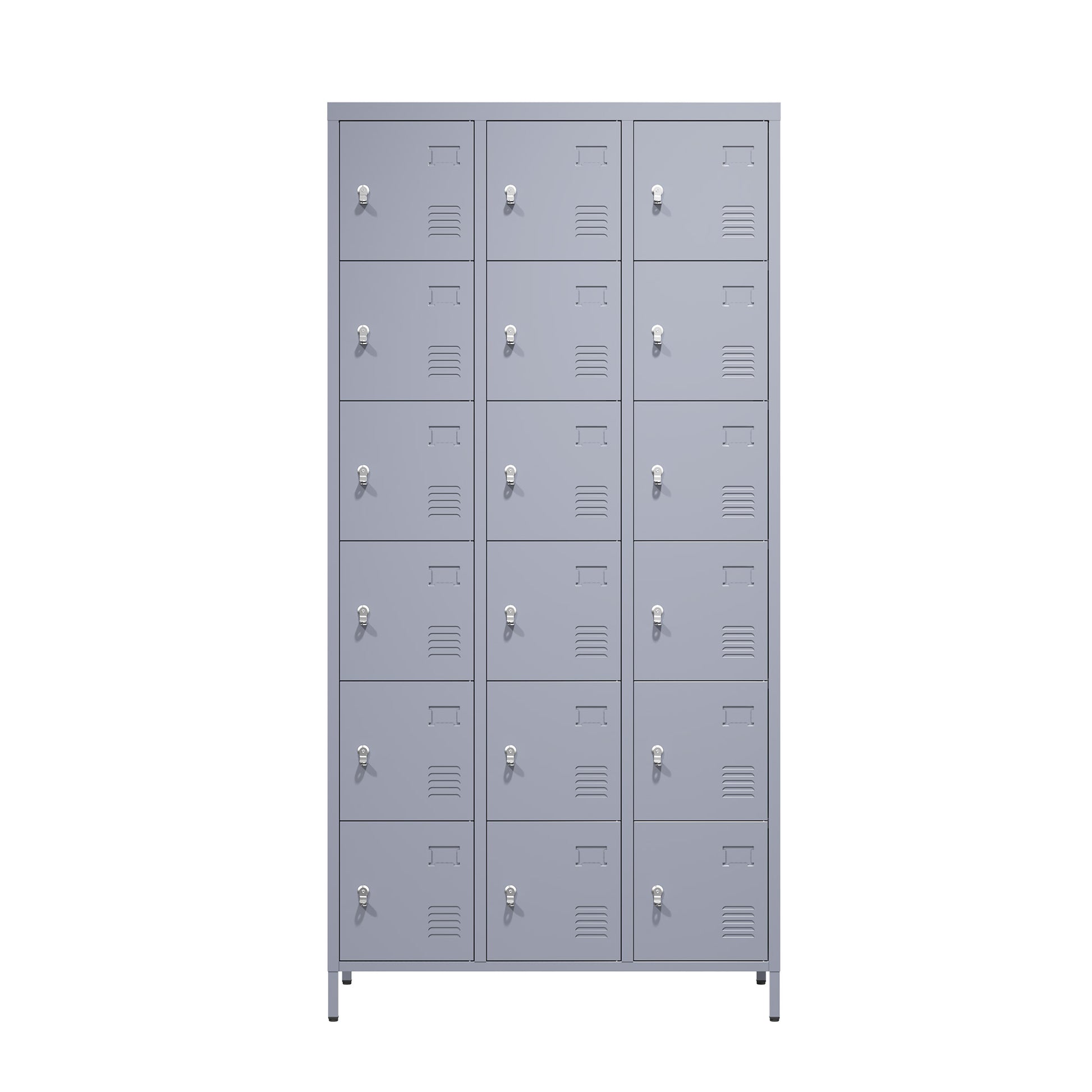 18 Door 72"H Metal Lockers With Lock For Employees,Storage Locker Cabinet For Home Gym Office School Garage,Easy Assembly,Gray 5 Or More Spaces Gray Primary Living Space Door Locks Modern Metal