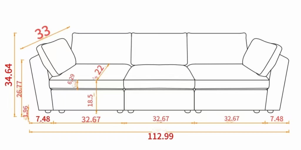 Modular Sofa Grey Chenille Fabric, Simple And Grand, The Seat And Back Is Very Soft. This Is Also A Knock Down Sofa Grey Brown Chenille Wood Primary Living Space Medium Firm Light Duty Victorian Rectangle Acacia Rolled Arms Chenille 3 Seat