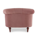 La Rosa Victorian Tufted Upholstered Accent Chair, Ash Rose Pink Velvet Pink Foam Velvet