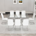 Large Modern Minimalist Rectangular Glass Dining Table For 6 8 With 0.39