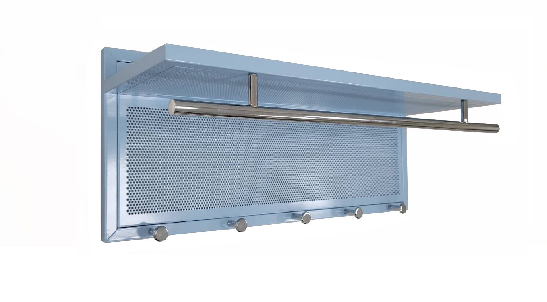 Esyspot Metal Powder Coating Hook Wall Mounted With Shelf In Blue Blue Bedroom Contemporary Metal Chrome,Metal