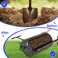 Compost Spreader Peat Moss Spreader With Upgrade T Shaped Handle For Planting Seeding Durable Lightweight Metal Mesh Spreader For Lawn Garden Care Manure Spreaders Black Black Iron