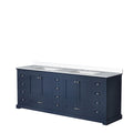 Navy Blue Double Bath Vanity 84 In. W X 22 In. D, With White Quartz Top Navy Blue Plywood Wood
