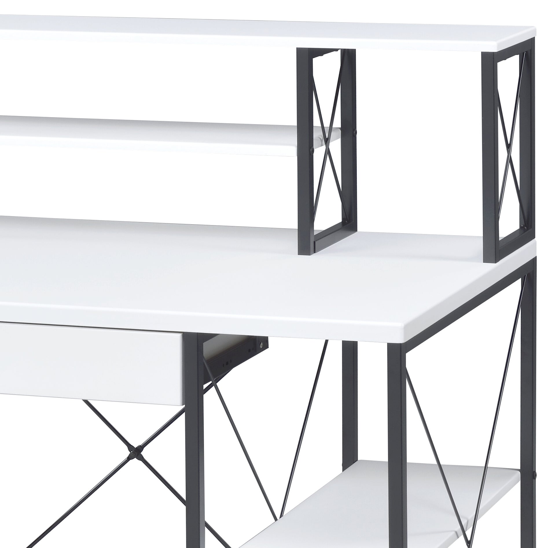 Amiel All Purpose White Finish Writing Desk White Synthetic Wood