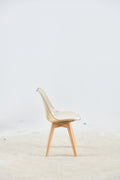 Wood Leg And Transparent Yellow Back Chair,Set Of 4,Dining Chair,Coffee Chair Antique Yellow Wood Plastic