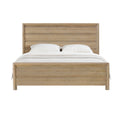 C Tan King Panel Bed King Tan Solid Wood