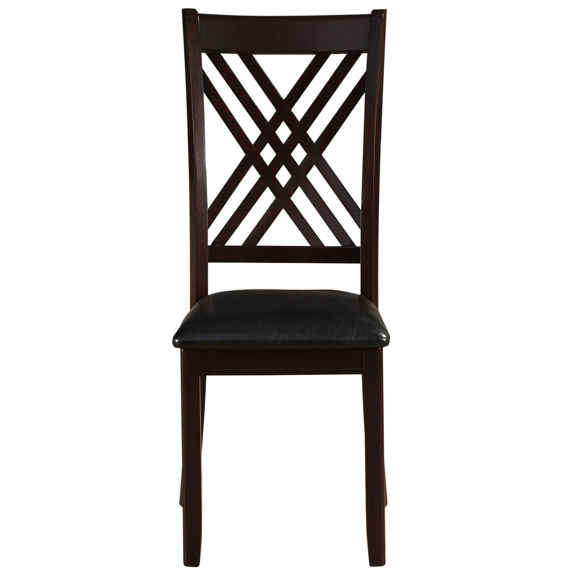 Black And Espresso Cross Back Side Chairs Set Of 2 Espresso Espresso Dining Room Contemporary Side Chair Rubberwood Cross Back Set Of 2 Wood Fabric