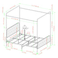 Modern Metal And Wood Canopy Queen Bedframe Black Queen Black Mdf Steel