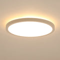 11.8 Inch Flush Mount Ceiling Light, 20W Led Nightlight Ceiling Light Fixture For Kitchen Bedroom Living Room White Abs