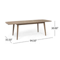 Outdoor Acacia Wood Expandable Dining Table, Gray Grey Acacia Wood