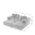 Chenille Sectional Sofa Modern Upholstered Chaise With Plush Seating, Fixed Cushions, And Versatile Design For Living Room, Bedroom, Office Grey Chenille 2 Seat