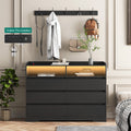 Living Room Sideboard Storage Cabinet,Drawer Cabinet Black Mdf