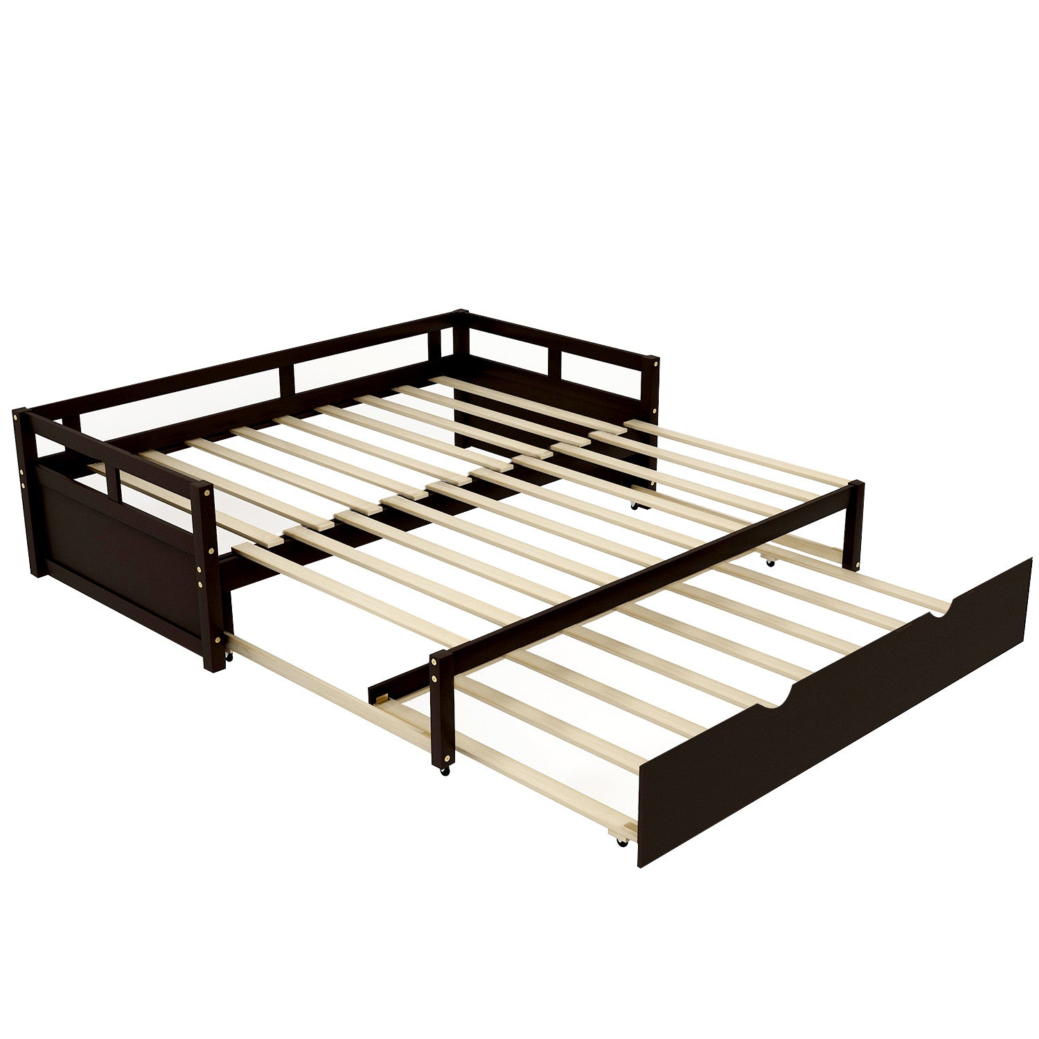 Extending Daybed With Trundle, Wooden Daybed With Trundle, Espresso Twin Espresso Solid Wood