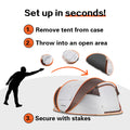 4 6 Persons White Light Orange Pop Up Boat Tent White Light Orange Polyethylene