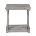 Unique Coffee Table, Solid Wood 23.8 Inch Modern Coffee Table Modern Center Table With Storage, Solid Wood Special Shape Coffee Table, Living Room, Kitchen, Apartment Dining Table Gray Solid Wood Mdf