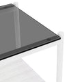 Set Of 2 Rectangle End Table, Tempered Glass Tabletop With Mdf Layer, Modern Table For Living Roomgray Glass Gray Tempered Glass